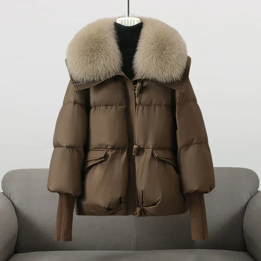 Adelaida® | Elegant women's puffer coat with fur collar