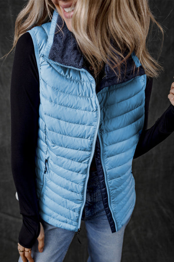 Alyssa® | Quilted vest with zip and plush collar