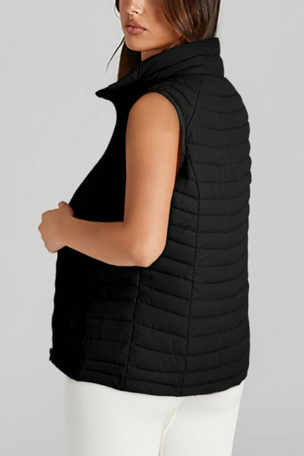 Alyssa® | Quilted vest with zip and plush collar