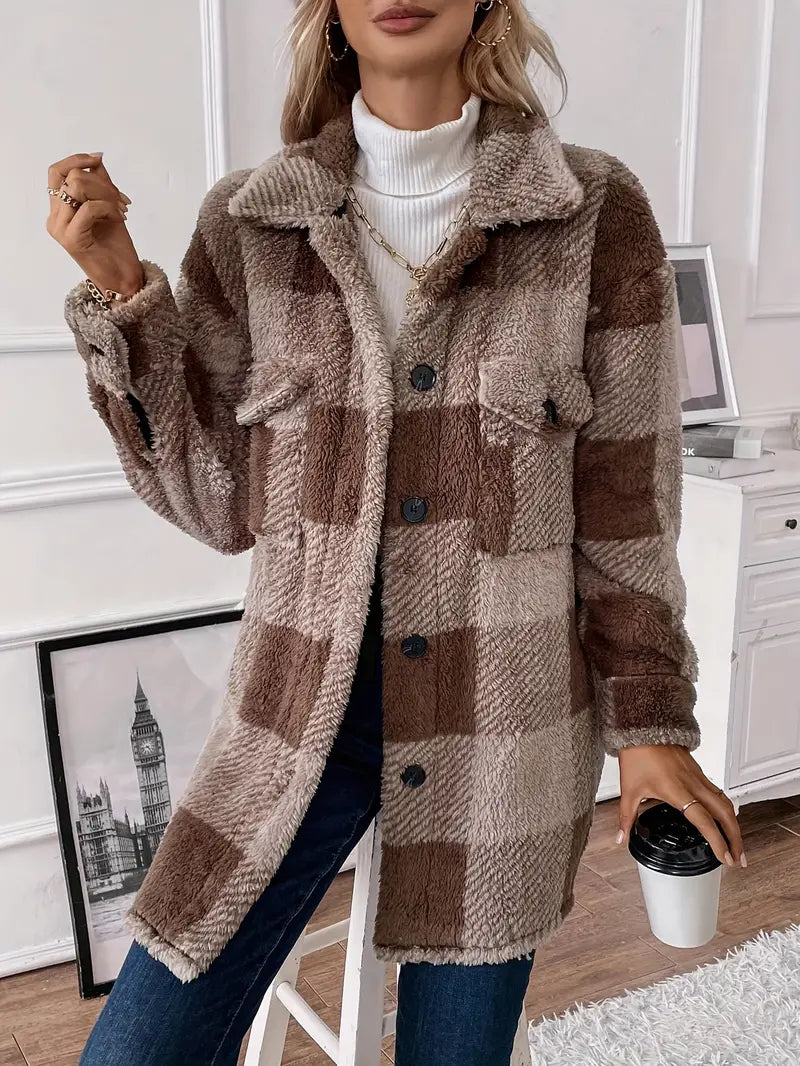 Valeria® | Knitted plush coat for women