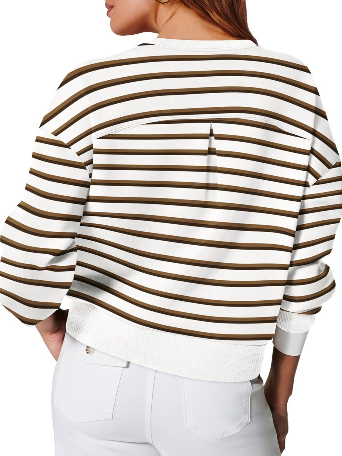 Andrea® | Lovelet striped long sleeve crew neck sweatshirt