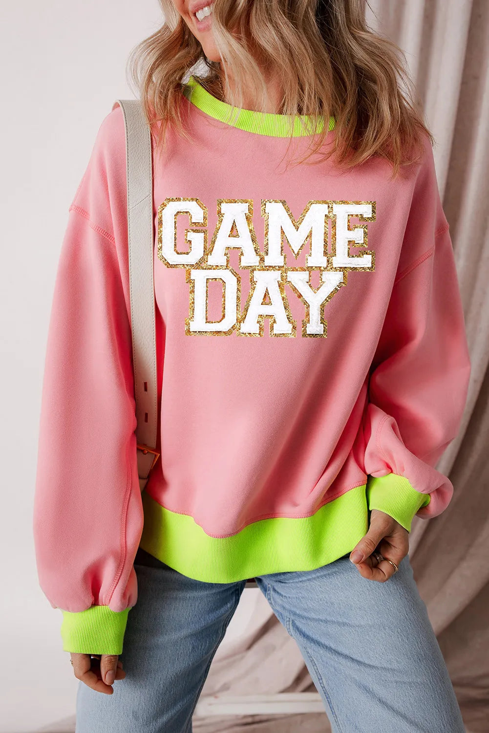 Ana® | Long sleeve crew neck sweatshirt with letter graphic