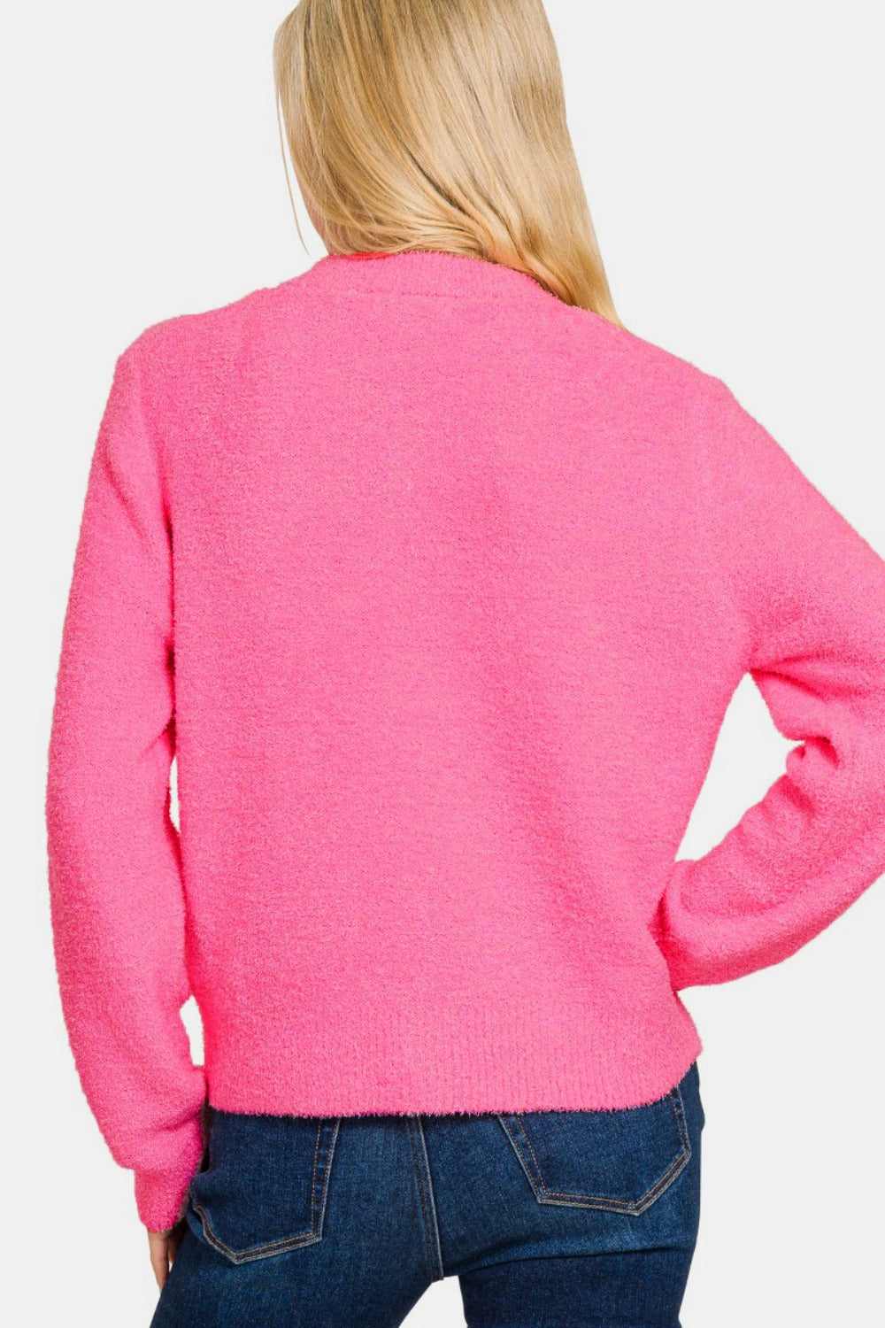 Valeria® | Long sleeve pullover cardigan with button placket