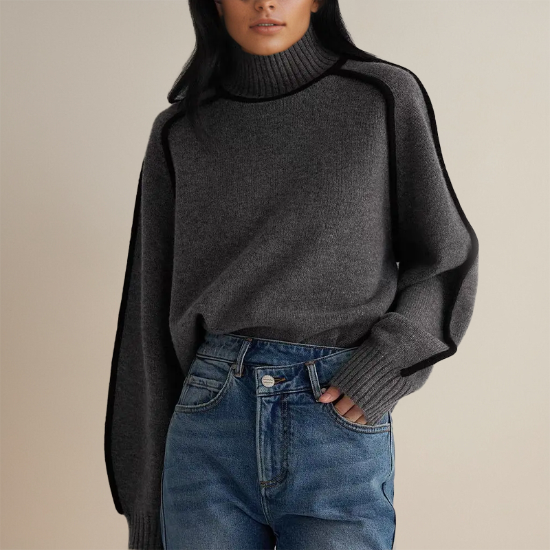 Yasmina® | Soft knit cashmere turtleneck sweater