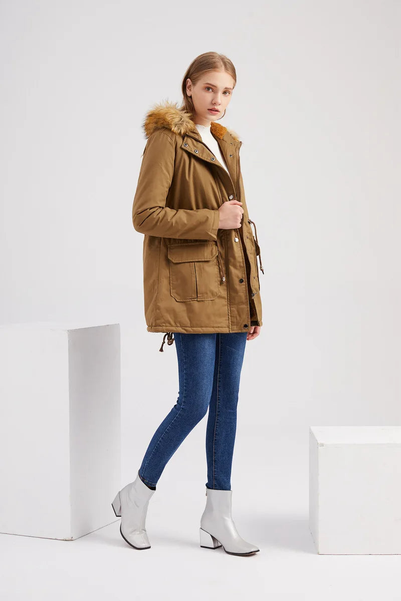 Zenaida® | Winter parka with faux fur hood for women