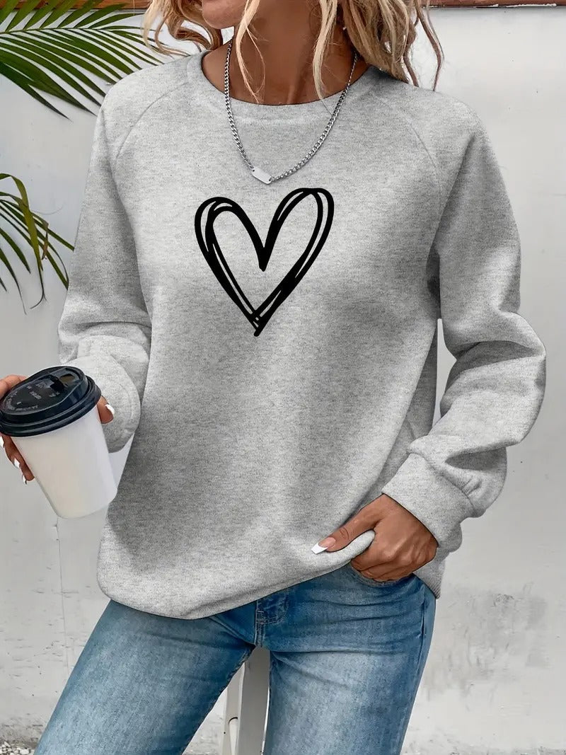 Angela® | Casual sweatshirt with a heart motif