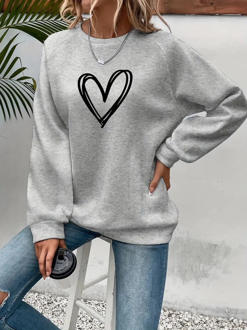 Angela® | Casual sweatshirt with a heart motif