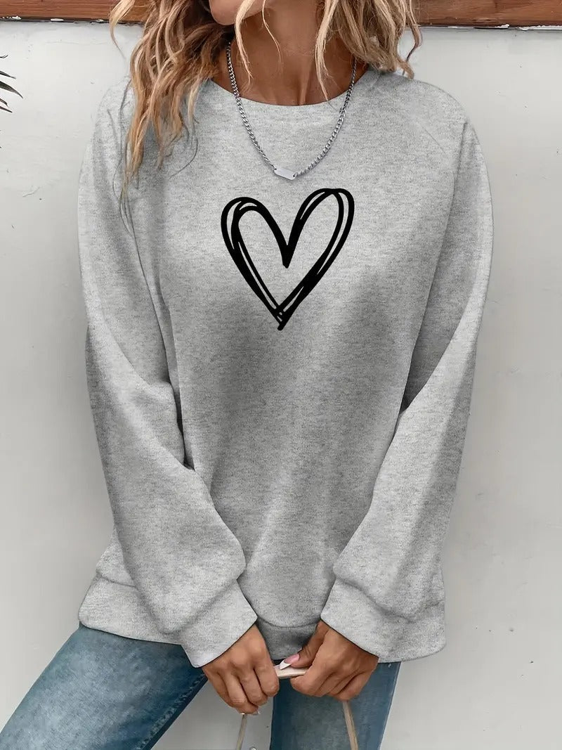 Angela® | Casual sweatshirt with a heart motif