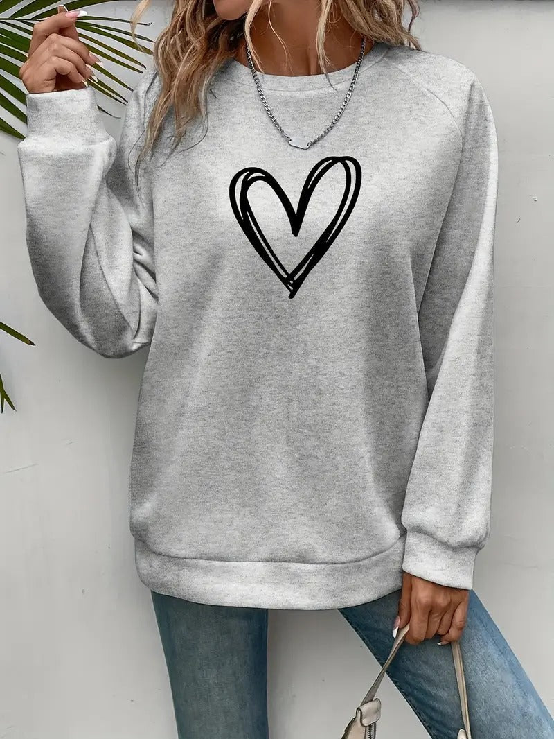 Angela® | Casual sweatshirt with a heart motif