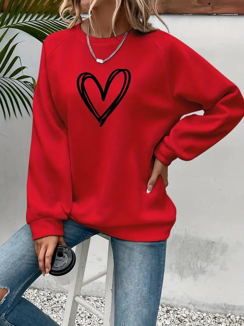 Angela® | Casual sweatshirt with a heart motif