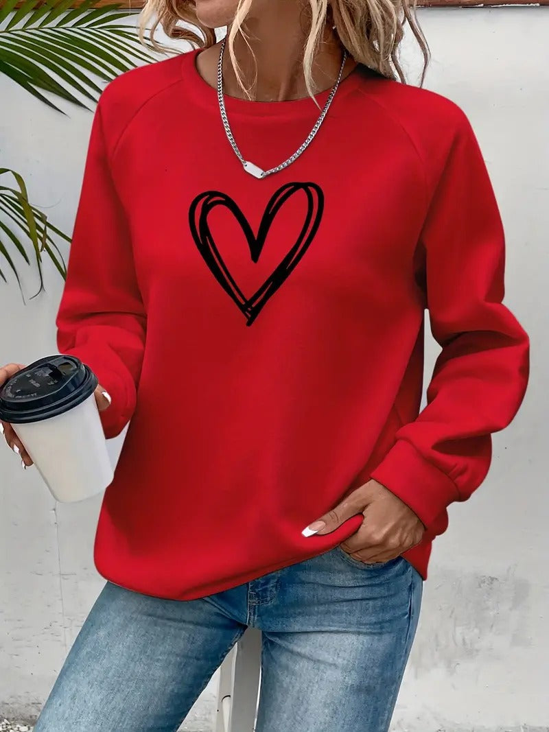 Angela® | Casual sweatshirt with a heart motif