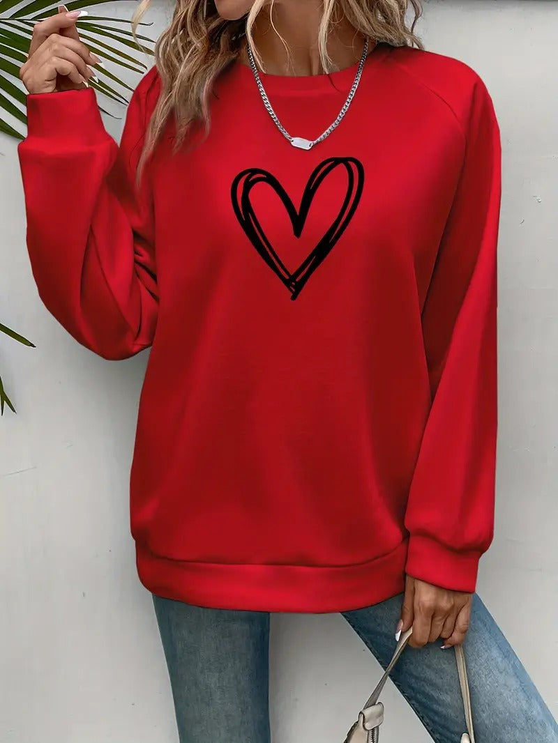 Angela® | Casual sweatshirt with a heart motif