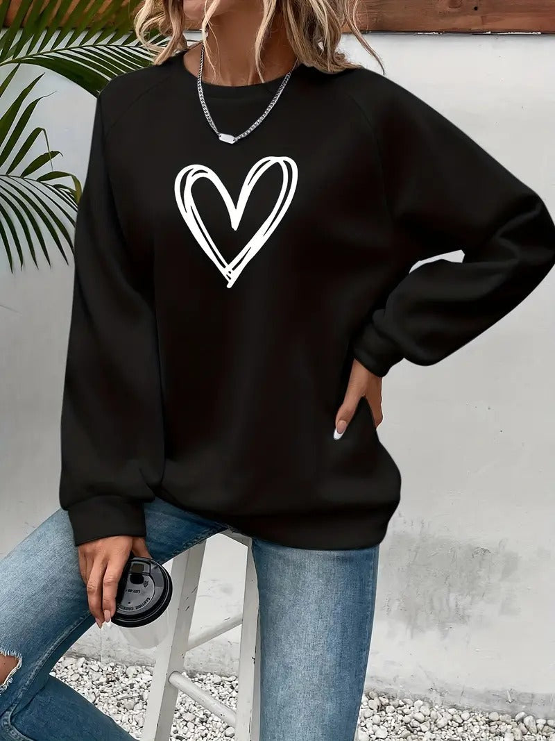 Angela® | Casual sweatshirt with a heart motif