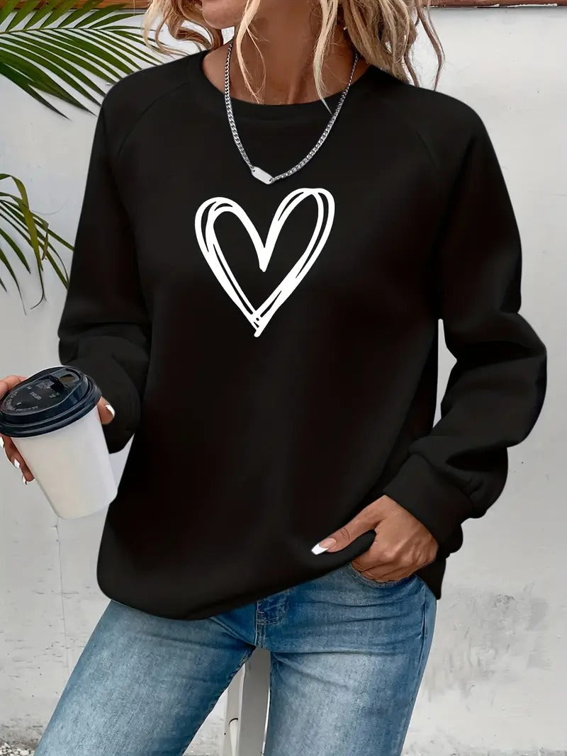 Angela® | Casual sweatshirt with a heart motif