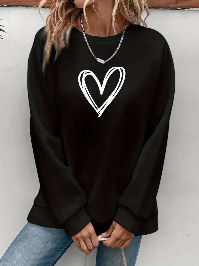 Angela® | Casual sweatshirt with a heart motif