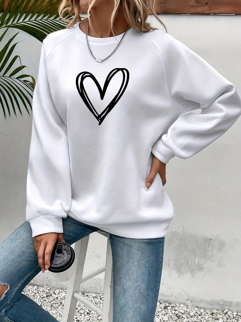 Angela® | Casual sweatshirt with a heart motif