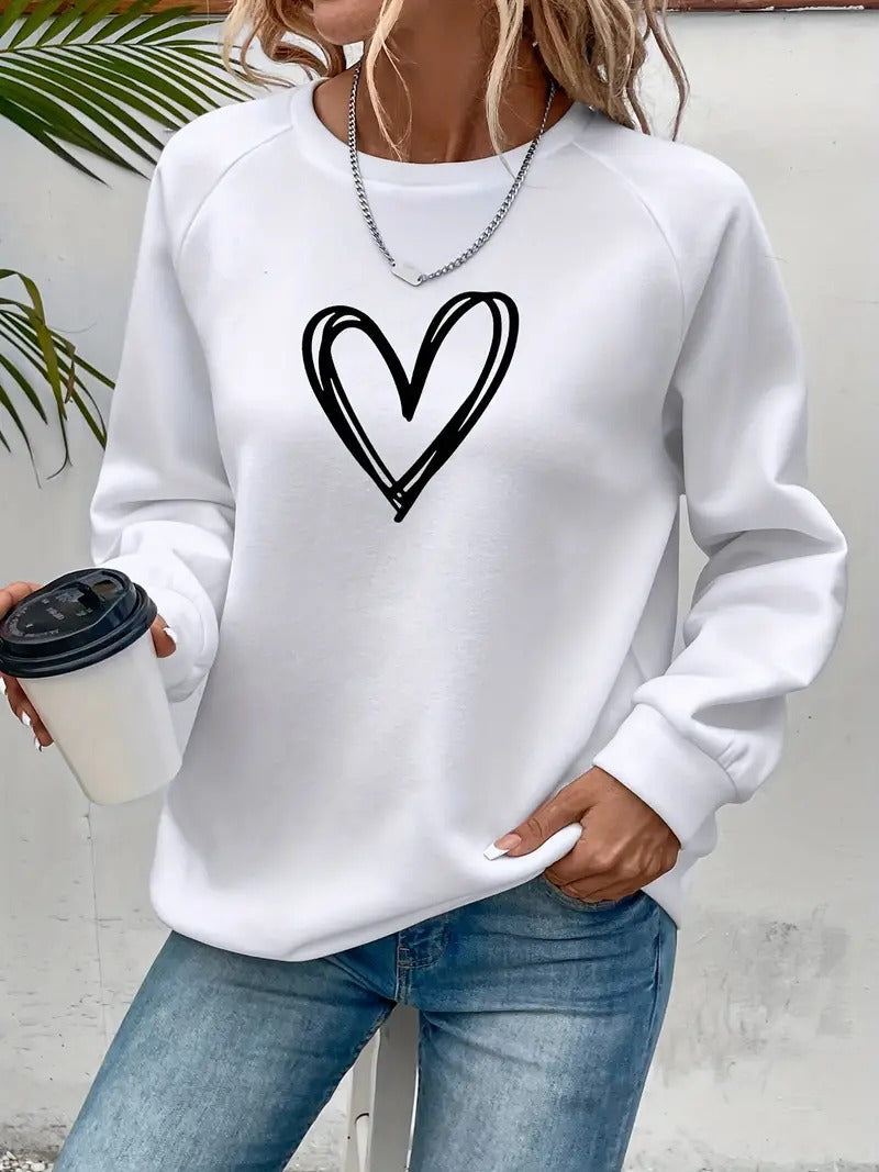 Angela® | Casual sweatshirt with a heart motif