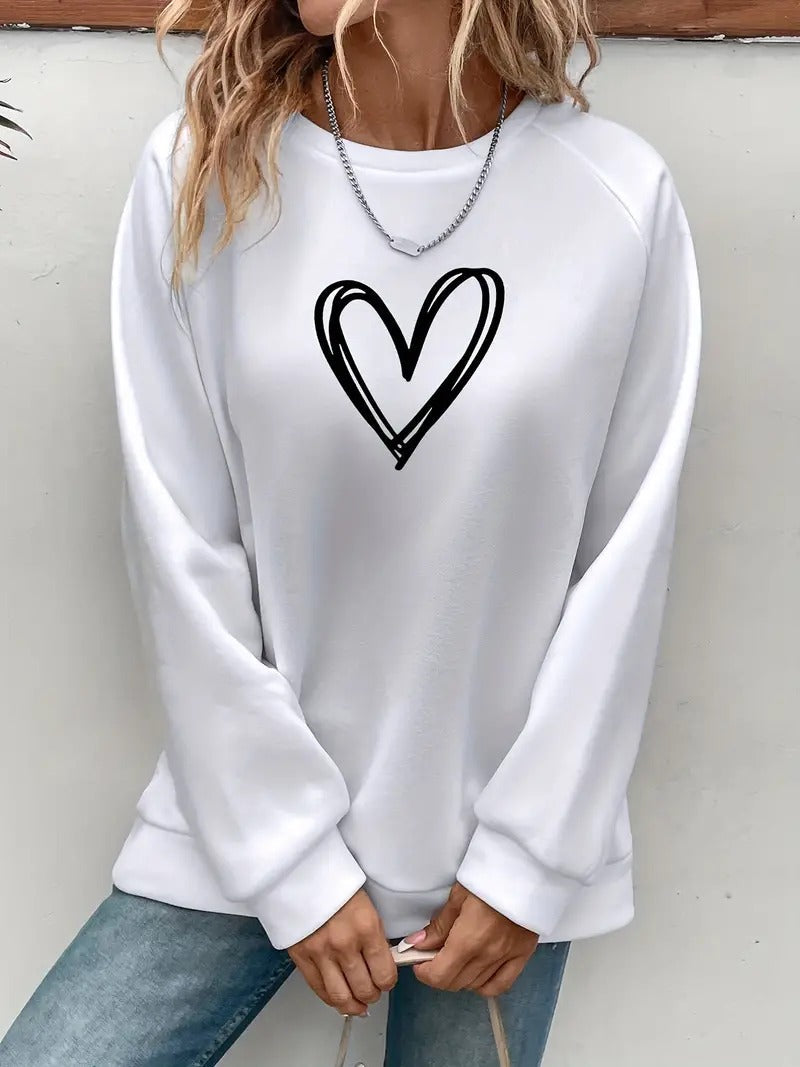 Angela® | Casual sweatshirt with a heart motif