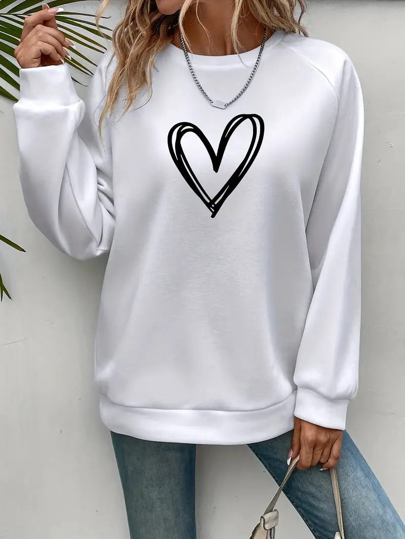 Angela® | Casual sweatshirt with a heart motif