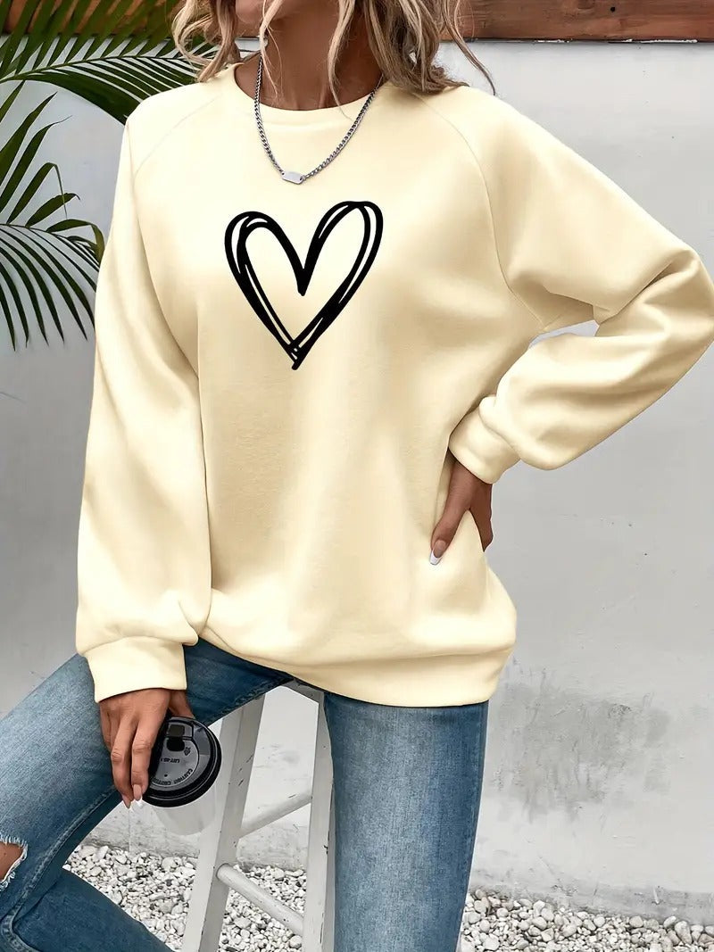 Angela® | Casual sweatshirt with a heart motif