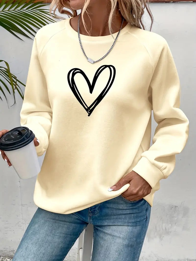 Angela® | Casual sweatshirt with a heart motif