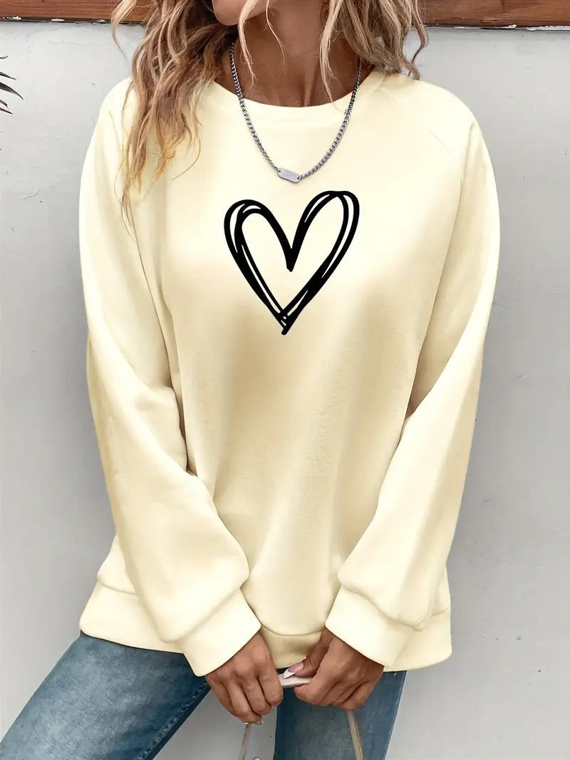 Angela® | Casual sweatshirt with a heart motif