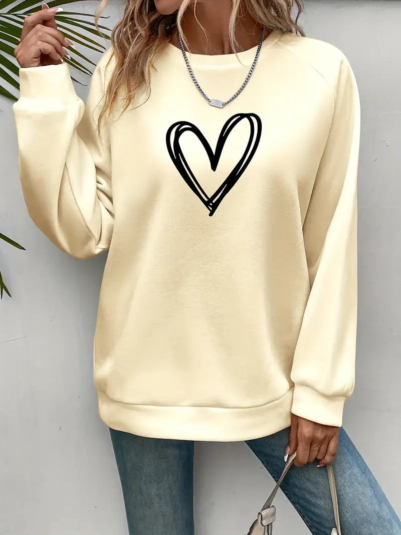 Angela® | Casual sweatshirt with a heart motif