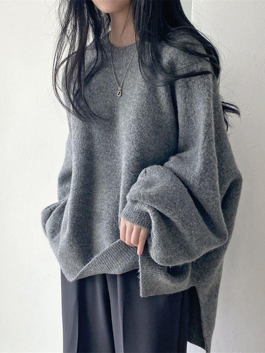 Amara® | Gray oversized sweater for women