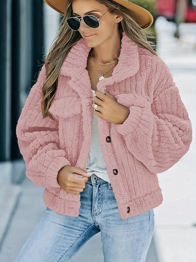 Vera® | Short Faux Fur Jacket With Buttons