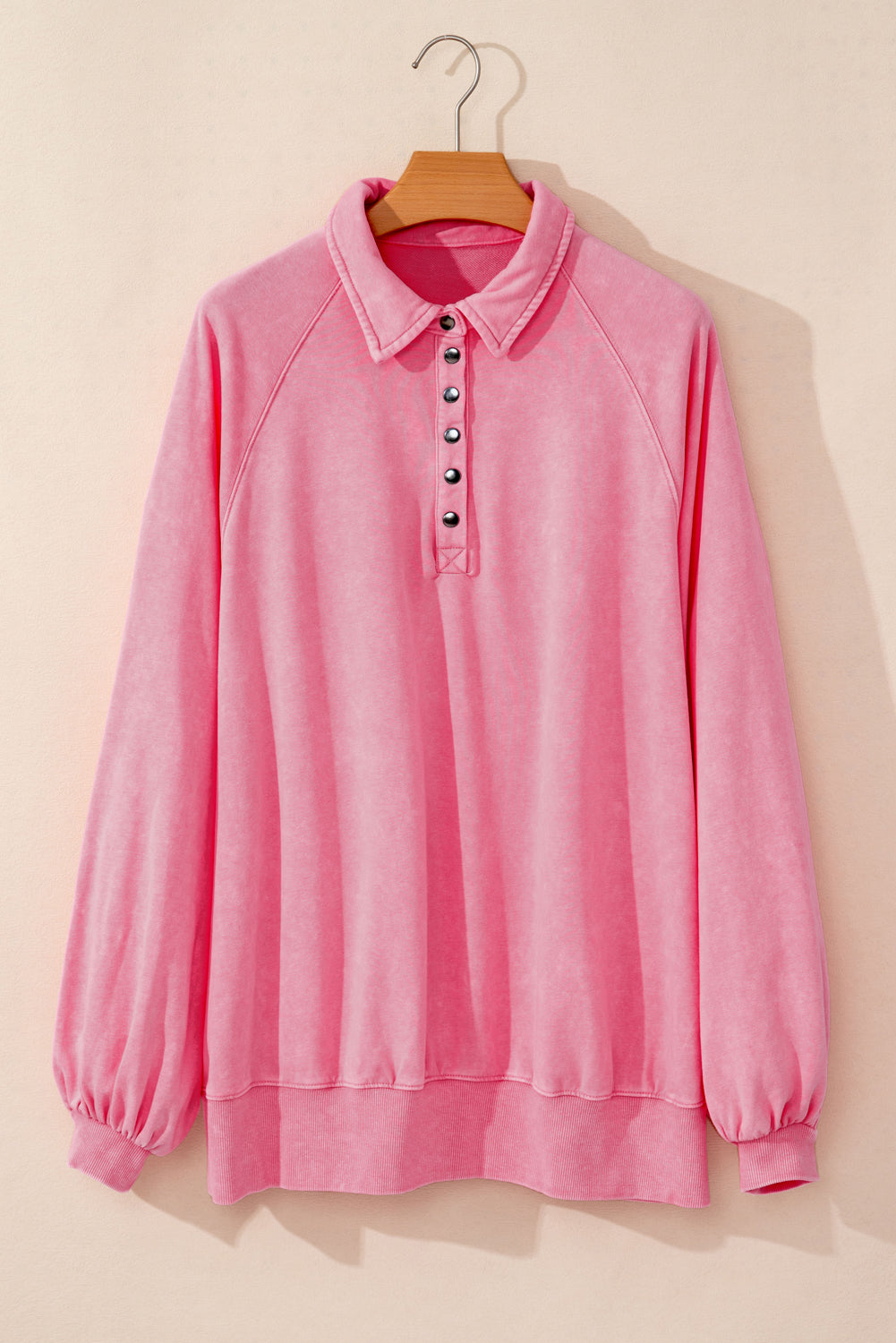 Valeria® | Oversized sweatshirt with buttons and balloon sleeves