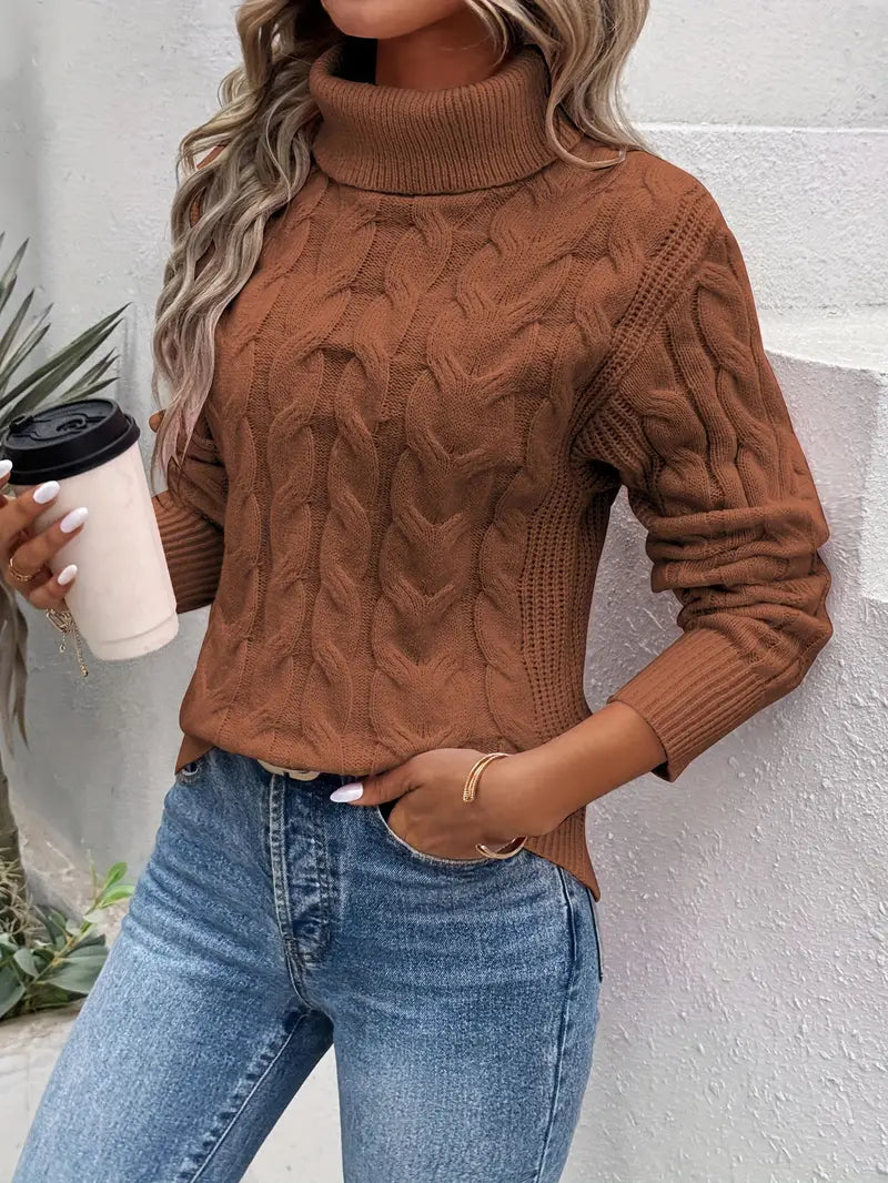 Zoe® | Cable knit turtleneck sweater