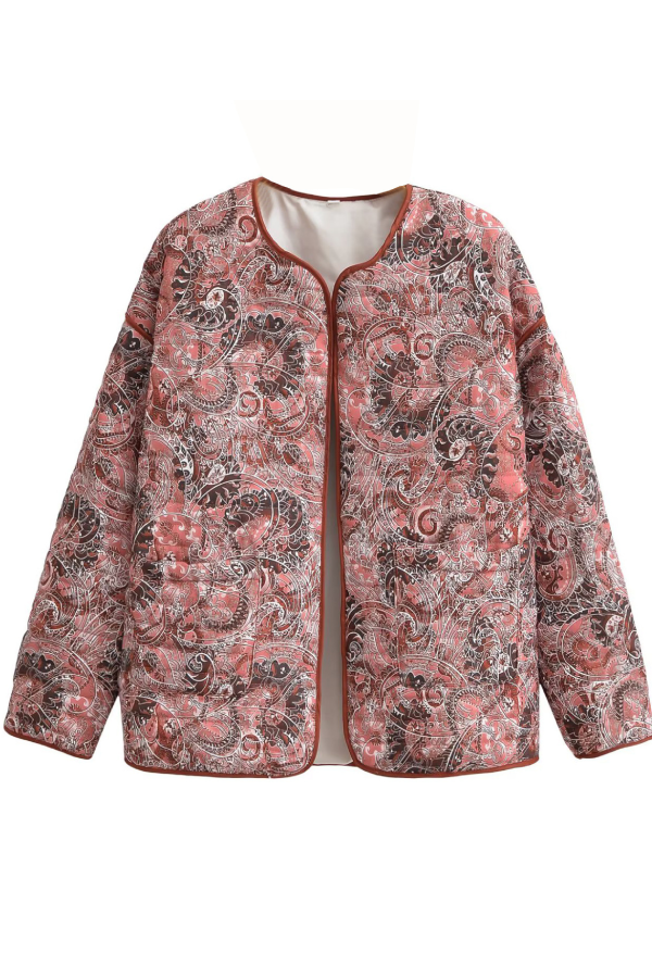 Vania® | Cotton cardigan with a loose V-neck and retro print