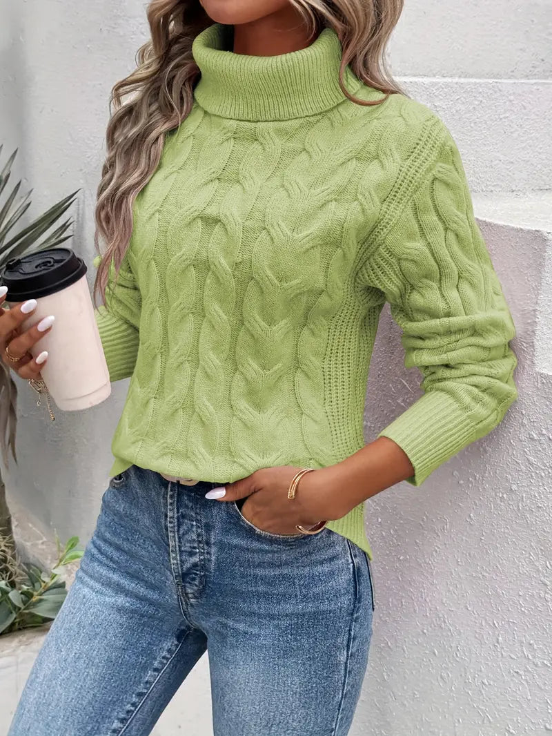 Zoe® | Cable knit turtleneck sweater