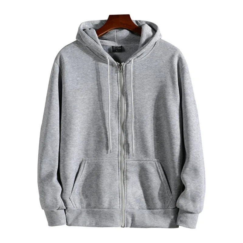 Valeria® | Gray zip-up sweatshirt for unisex