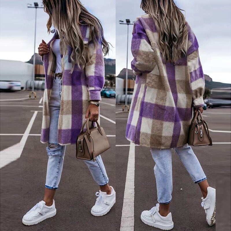 Zaida® | Checked shirt coat