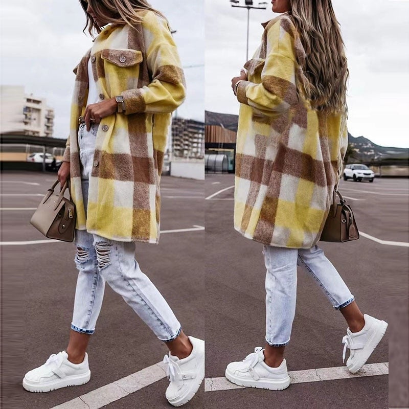 Zaida® | Checked shirt coat