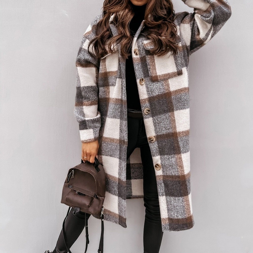 Althea® | Longer checked coat