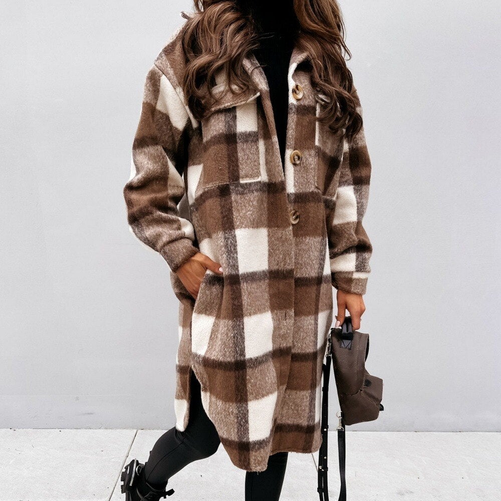 Althea® | Longer checked coat